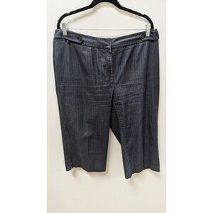 apostrophe Stretch Navy/Gold Striped Cropped Casual Pants